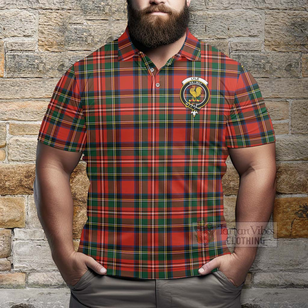 Tartan Vibes Clothing Lyle Tartan Polo Shirt with Family Crest Celtic Skull Style