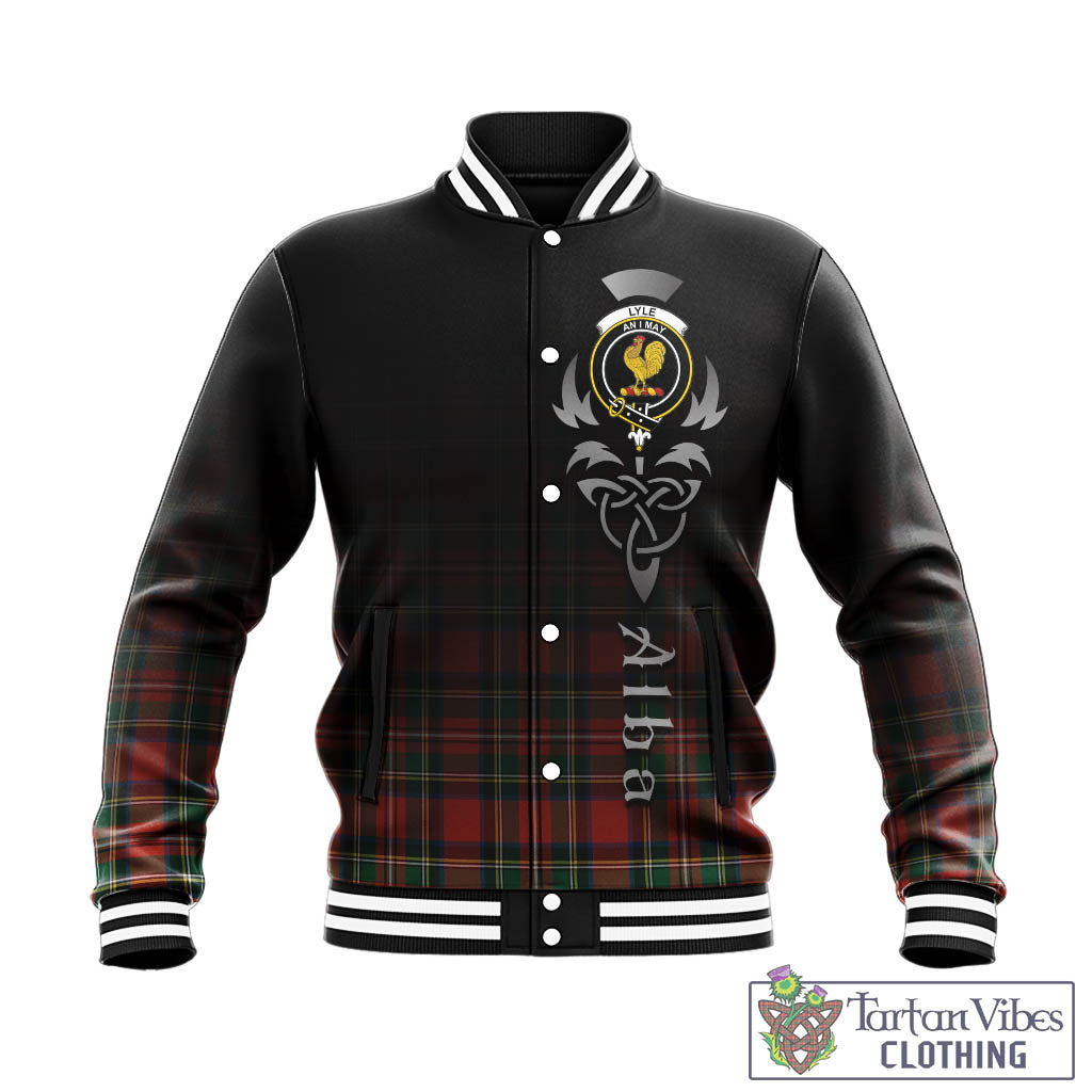 Tartan Vibes Clothing Lyle Tartan Baseball Jacket Featuring Alba Gu Brath Family Crest Celtic Inspired