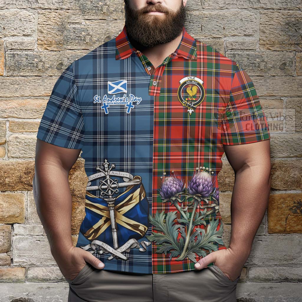 Tartan Vibes Clothing Lyle Tartan Polo Shirt Happy St. Andrew's Day Half Tartan Style