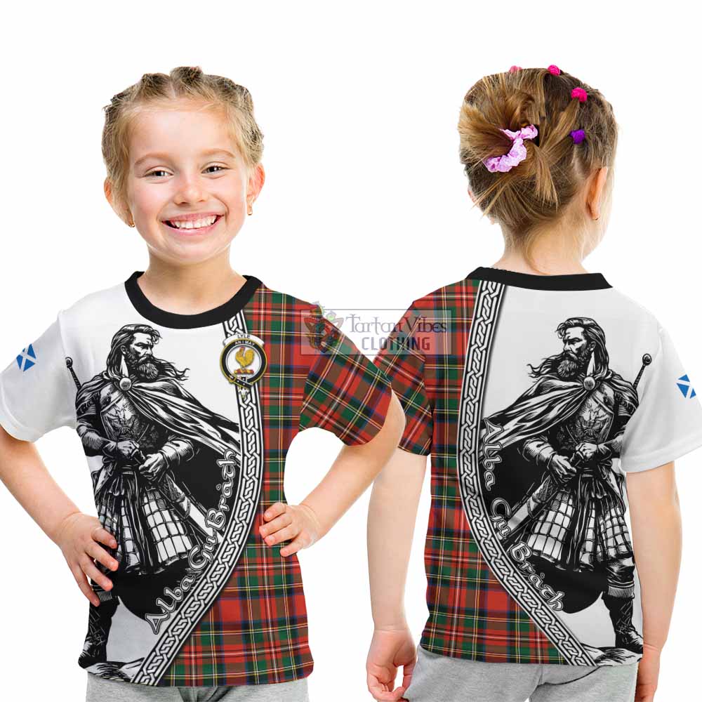 Lyle Tartan Clan Crest Kid T-Shirt with Highlander Warrior Celtic Style