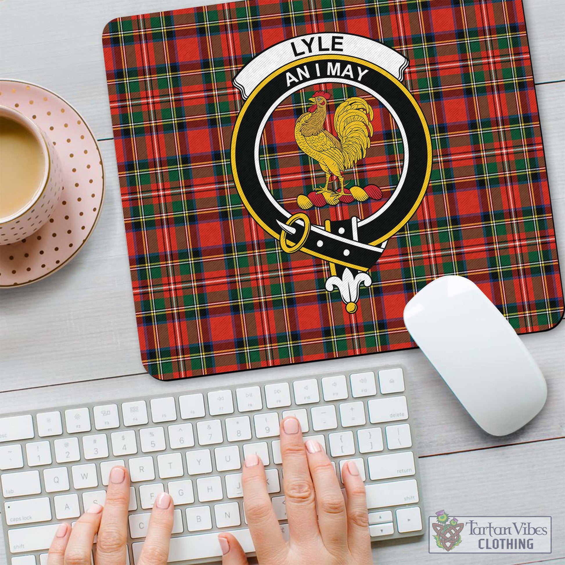 Tartan Vibes Clothing Lyle Tartan Mouse Pad with Family Crest