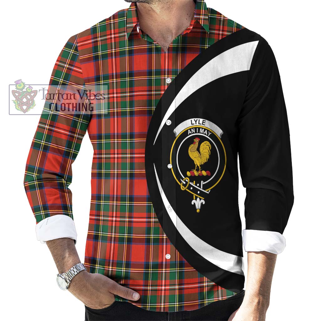 Lyle Tartan Long Sleeve Button Up with Family Crest Circle Style - Tartan Vibes Clothing