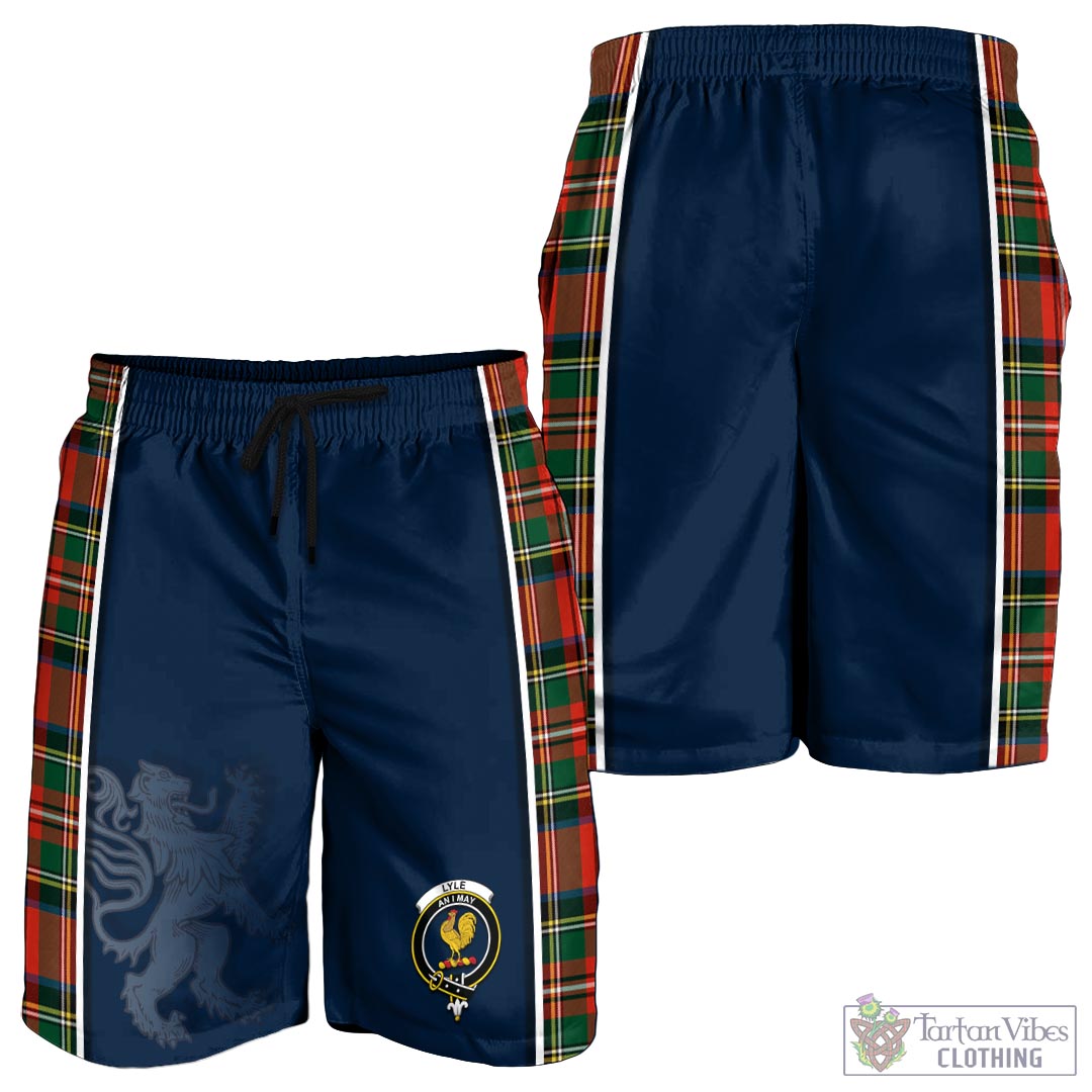 Tartan Vibes Clothing Lyle Tartan Men's Shorts with Family Crest and Lion Rampant Vibes Sport Style