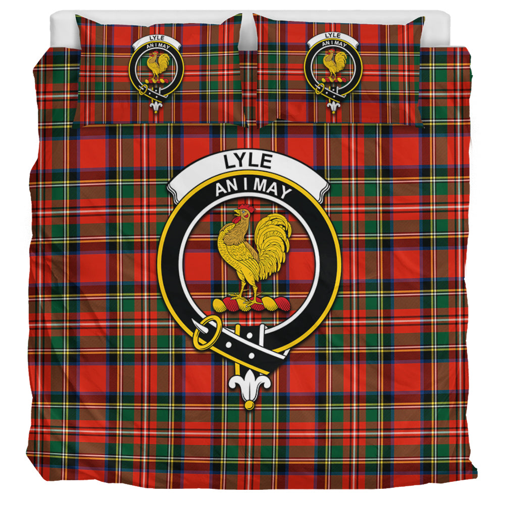 Lyle Tartan Bedding Set with Family Crest UK Bedding Set UK Super King 104*94 inch - Tartan Vibes Clothing