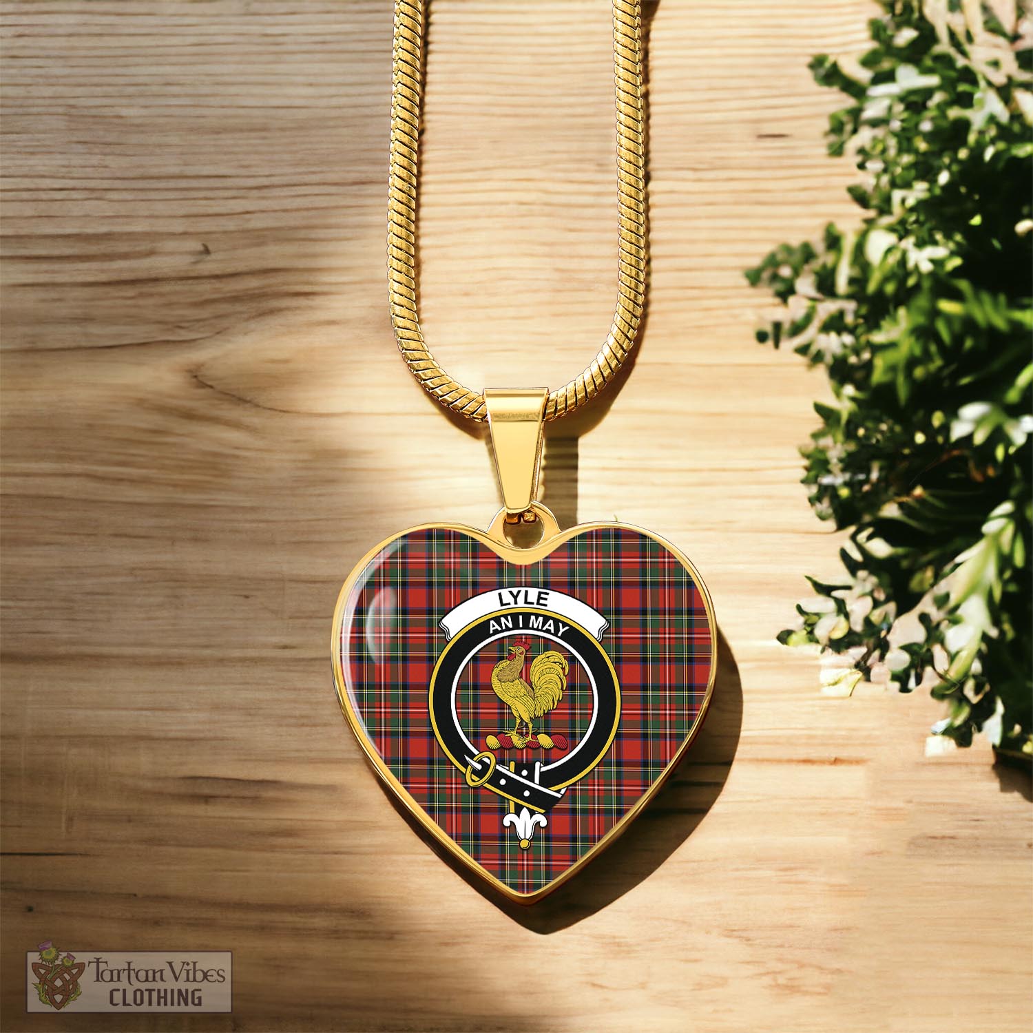 Tartan Vibes Clothing Lyle Tartan Heart Necklace with Family Crest