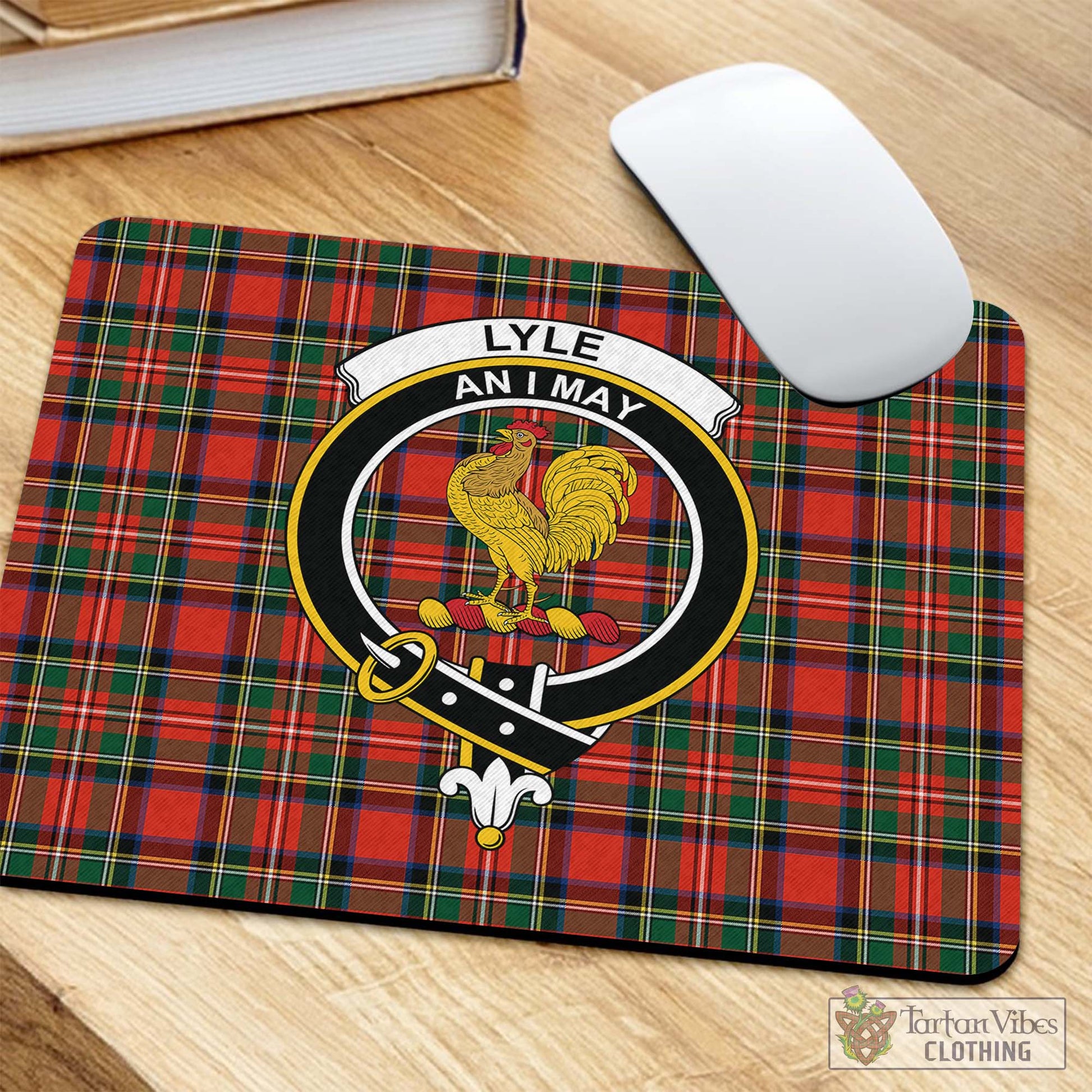 Tartan Vibes Clothing Lyle Tartan Mouse Pad with Family Crest