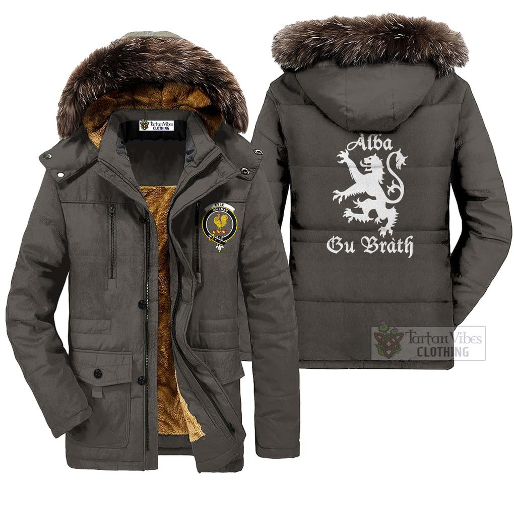 Lyle Family Crest Parka Jacket Lion Rampant Alba Gu Brath Style Gray Unisex - 2D-tartanvibesclothing