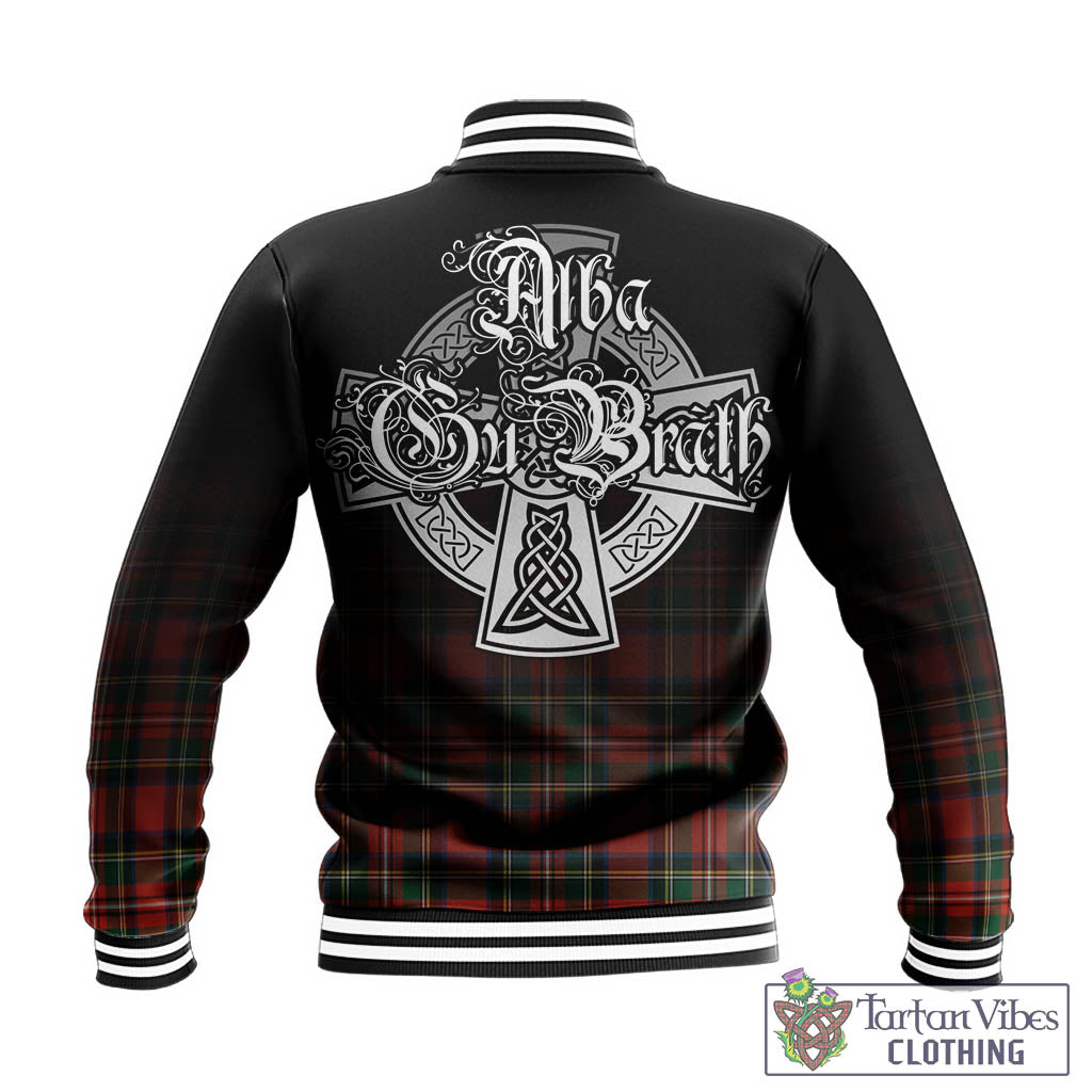 Tartan Vibes Clothing Lyle Tartan Baseball Jacket Featuring Alba Gu Brath Family Crest Celtic Inspired