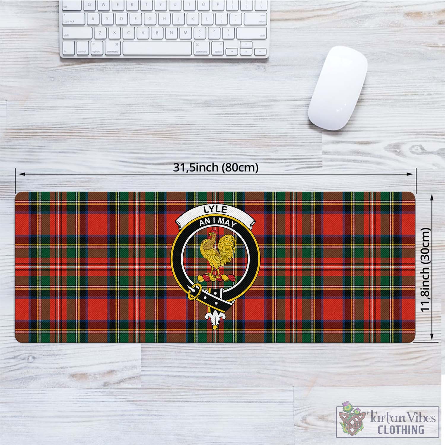 Tartan Vibes Clothing Lyle Tartan Mouse Pad with Family Crest