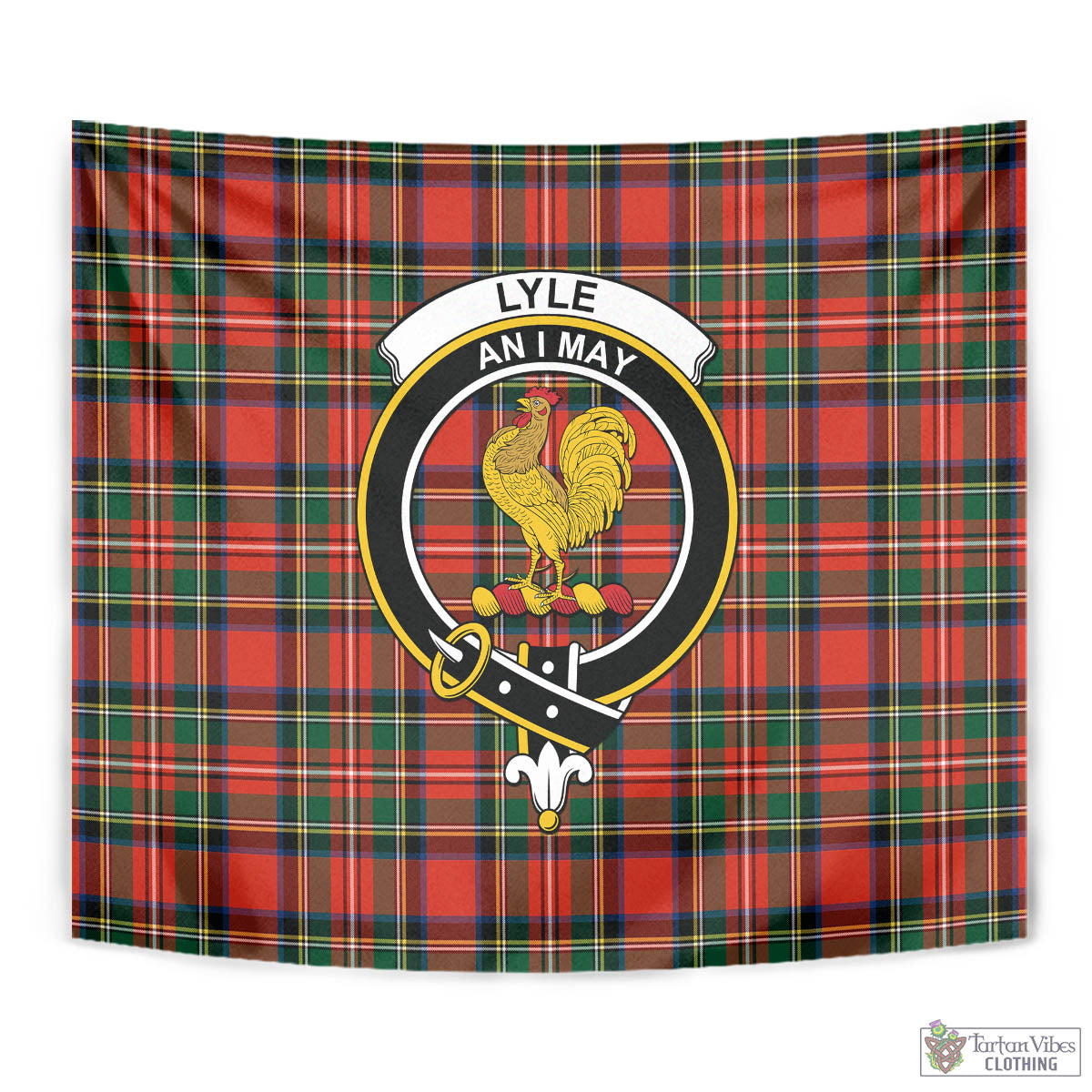 Tartan Vibes Clothing Lyle Tartan Tapestry Wall Hanging and Home Decor for Room with Family Crest