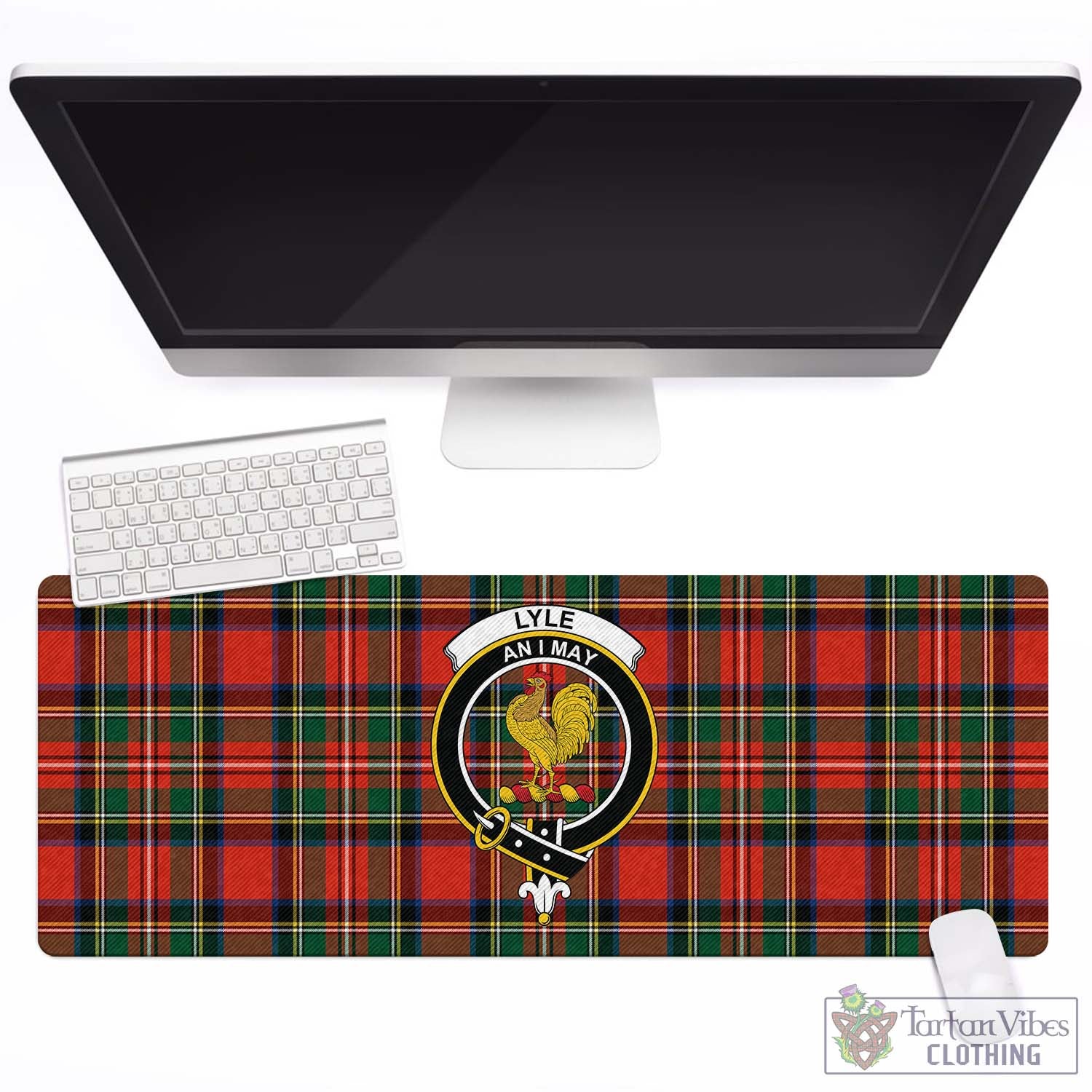 Tartan Vibes Clothing Lyle Tartan Mouse Pad with Family Crest