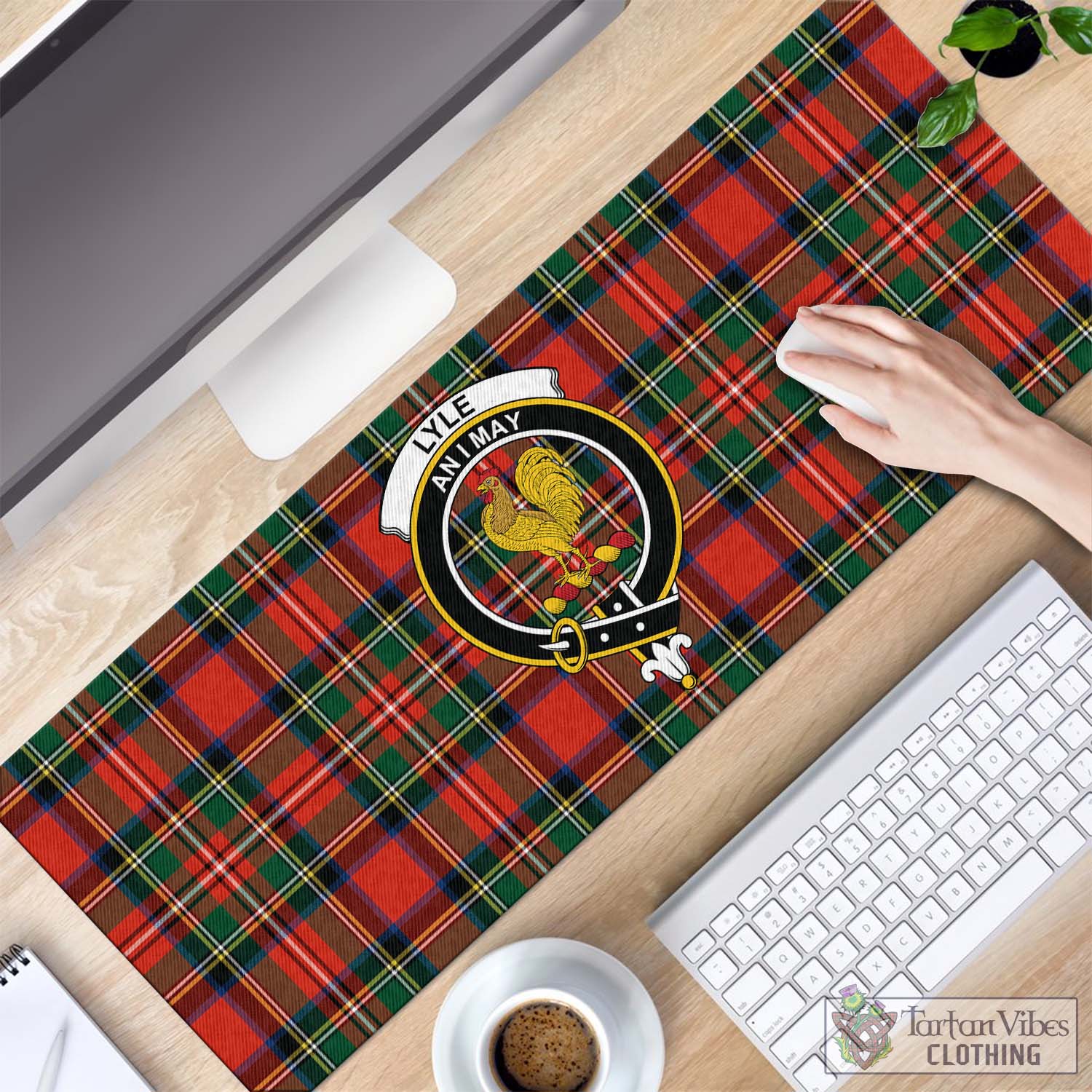 Tartan Vibes Clothing Lyle Tartan Mouse Pad with Family Crest