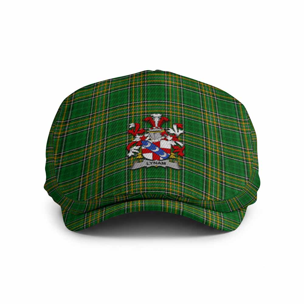 Lynam Irish Clan Tartan Jeff Cap, Tartan Flat Cap with Coat of Arm Jeff Hat - Tartan Vibes Clothing