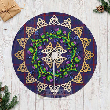 Lynch Tartan Christmas Tree Skirt with Thistle Celtic Knot Style Casual Tree Skirts - Tartan Vibes Clothing