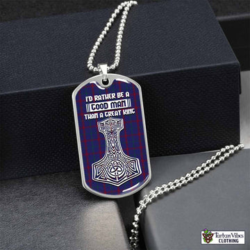 Lynch Tartan Dog Tag Necklace Viking Mjolnir Style Silver No - Tartan Vibes Clothing