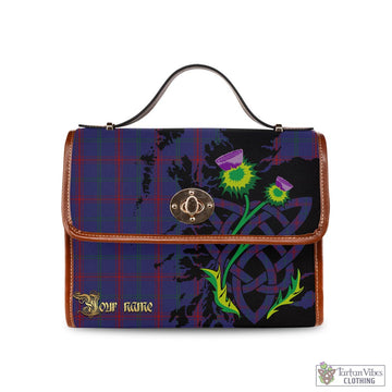 Lynch Tartan Waterproof Canvas Bag with Scotland Map and Thistle Celtic Accents