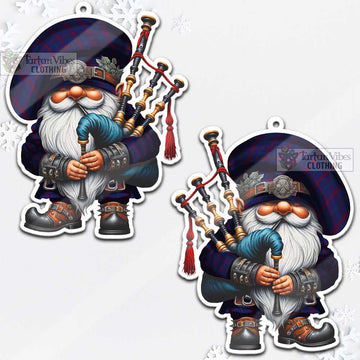 Lynch Tartan Bagpiper Gnome Christmas Ornament