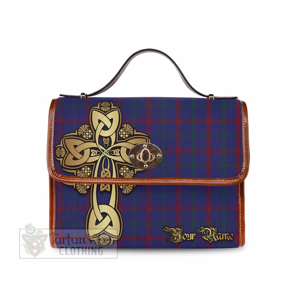 Tartan Vibes Clothing Lynch Tartan Waterproof Canvas Bag Golden Thistle Celtic Cross Style