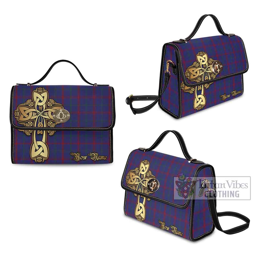 Tartan Vibes Clothing Lynch Tartan Waterproof Canvas Bag Golden Thistle Celtic Cross Style