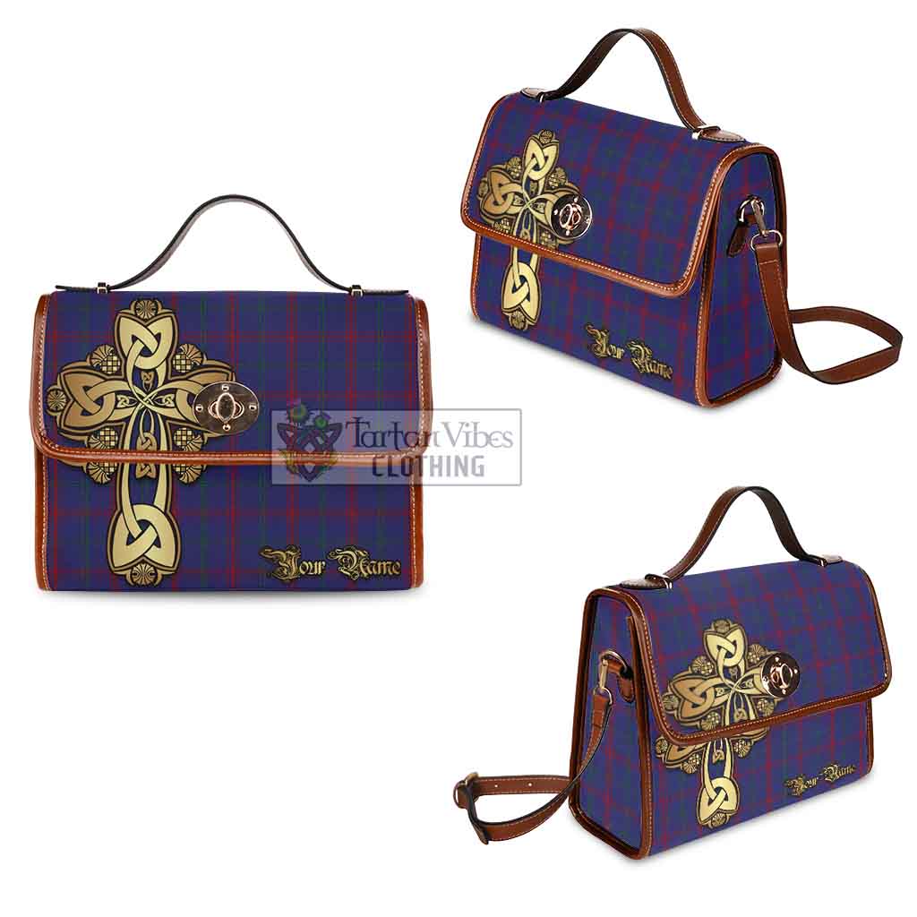 Tartan Vibes Clothing Lynch Tartan Waterproof Canvas Bag Golden Thistle Celtic Cross Style