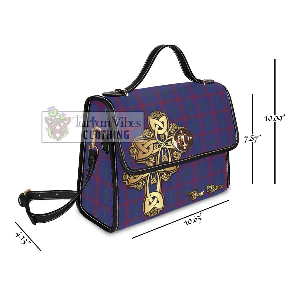 Tartan Vibes Clothing Lynch Tartan Waterproof Canvas Bag Golden Thistle Celtic Cross Style