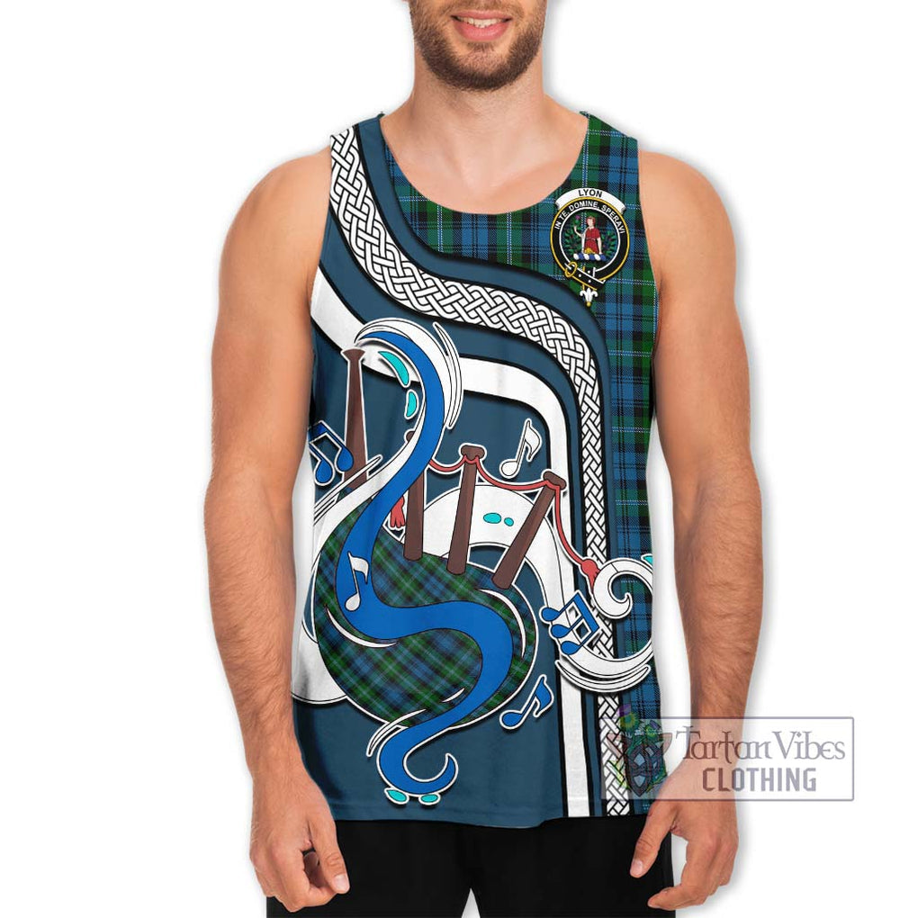 Lyon Tartan Men's Tank Top with Epic Bagpipe Style Men - Tartanvibesclothing Shop