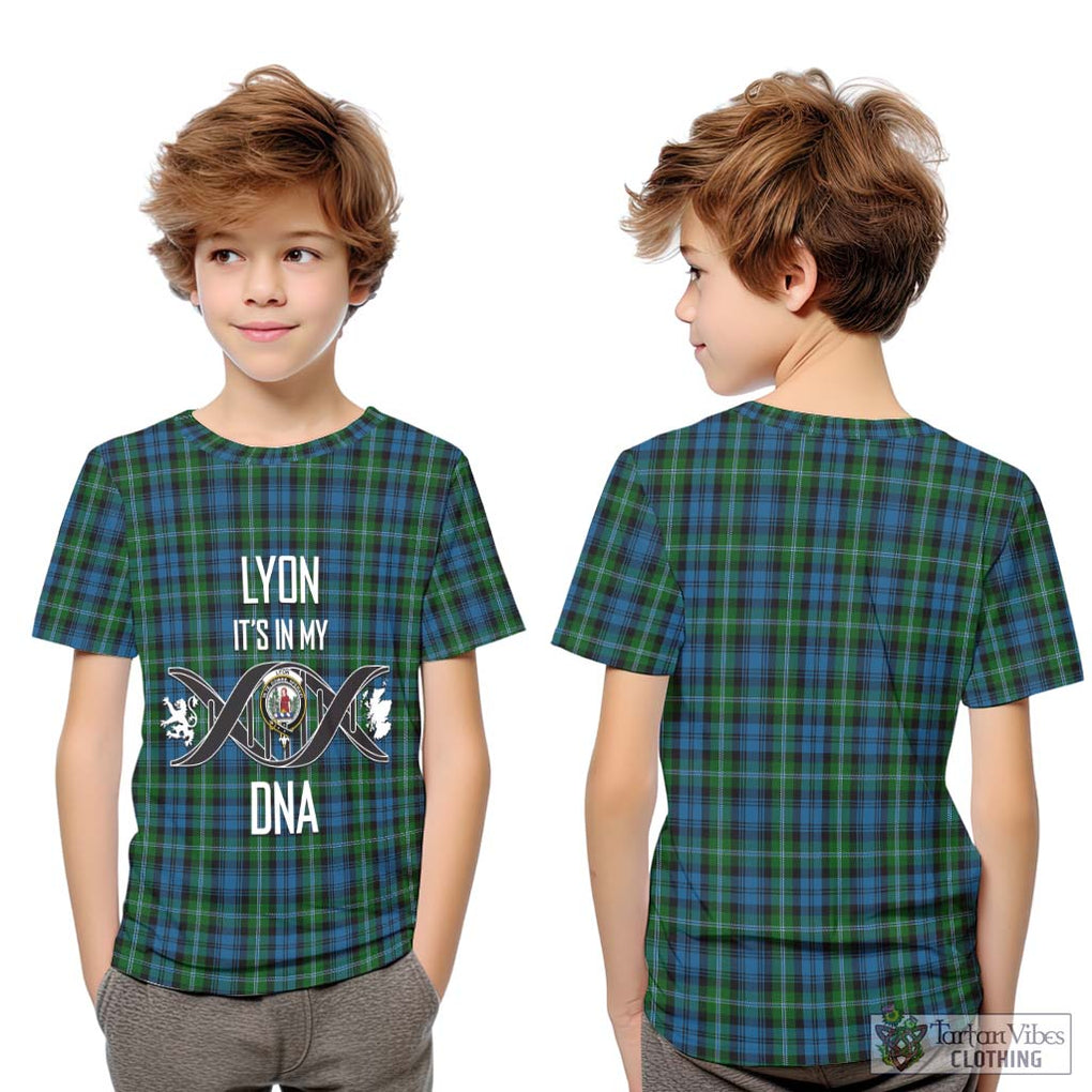 Lyon Tartan Kid T-Shirt with Family Crest DNA In Me Style Youth XL Size14 - Tartanvibesclothing Shop