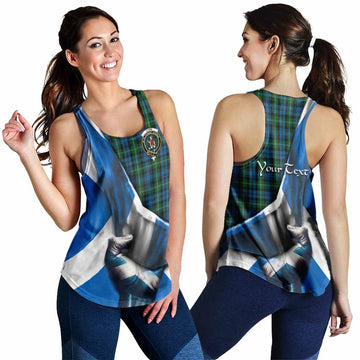 Lyon Tartan Women's Racerback Tanks with Family Crest Scotland Patriotic Style