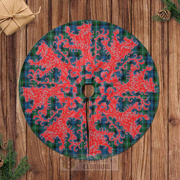 Lyon Tartan Christmas Tree Skirt Lion Rampant Style Casual Tree Skirts - Tartan Vibes Clothing