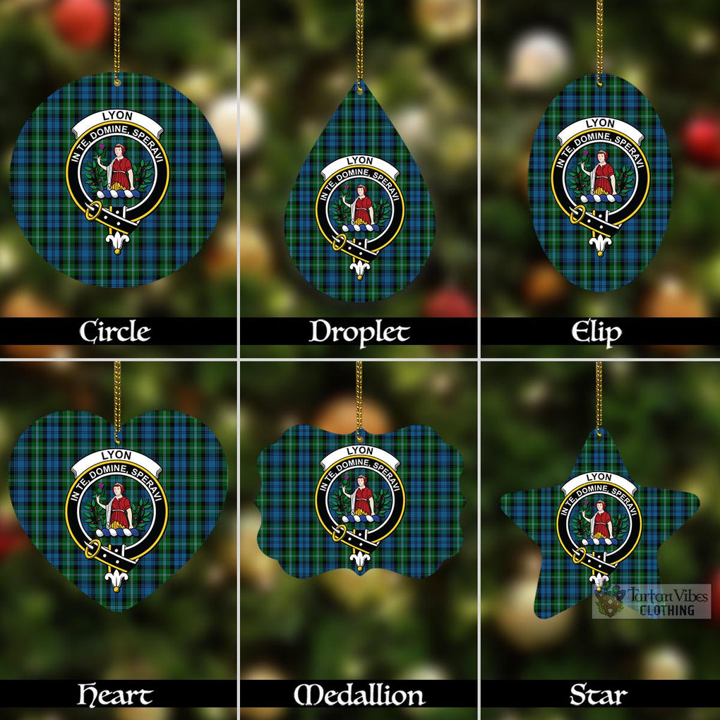 Tartan Vibes Clothing Lyon Tartan Christmas Aluminium Ornament with Family Crest