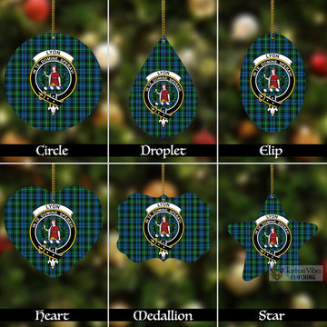 Lyon Tartan Christmas Aluminium Ornament with Family Crest