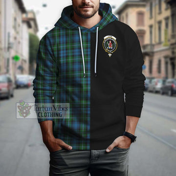Lyon Tartan Hoodie with Family Crest and Half Of Me Style Zip Hoodie - Tartan Vibes Clothing