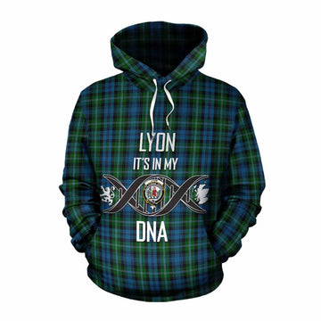 Lyon Tartan Cotton Hoodie with Family Crest DNA In Me Style Pullover Hoodie XS - Tartan Vibes Clothing