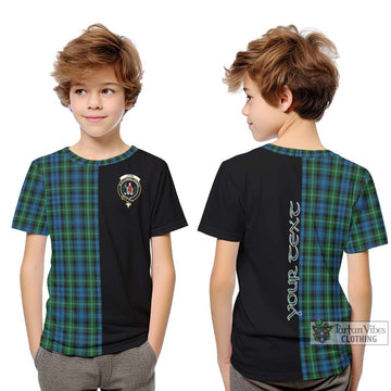 Lyon Tartan Kid T-Shirt with Family Crest and Half Of Me Style Youth XL Size14 - Tartan Vibes Clothing