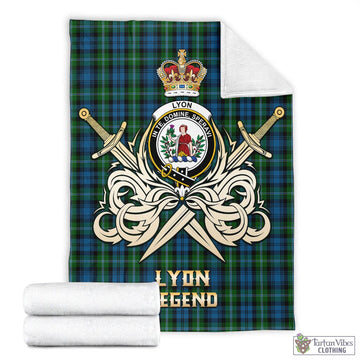 Lyon Tartan Blanket with Clan Crest and the Golden Sword of Courageous Legacy