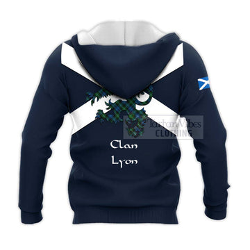 Lyon Tartan Lion Rampant Knitted Hoodie Proudly Display Your Heritage with Alba Gu Brath and Clan Name - Tartan Vibes Clothing