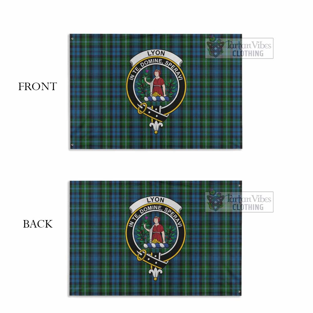 Lyon Tartan House Flag with Family Crest - Tartan Vibes Clothing
