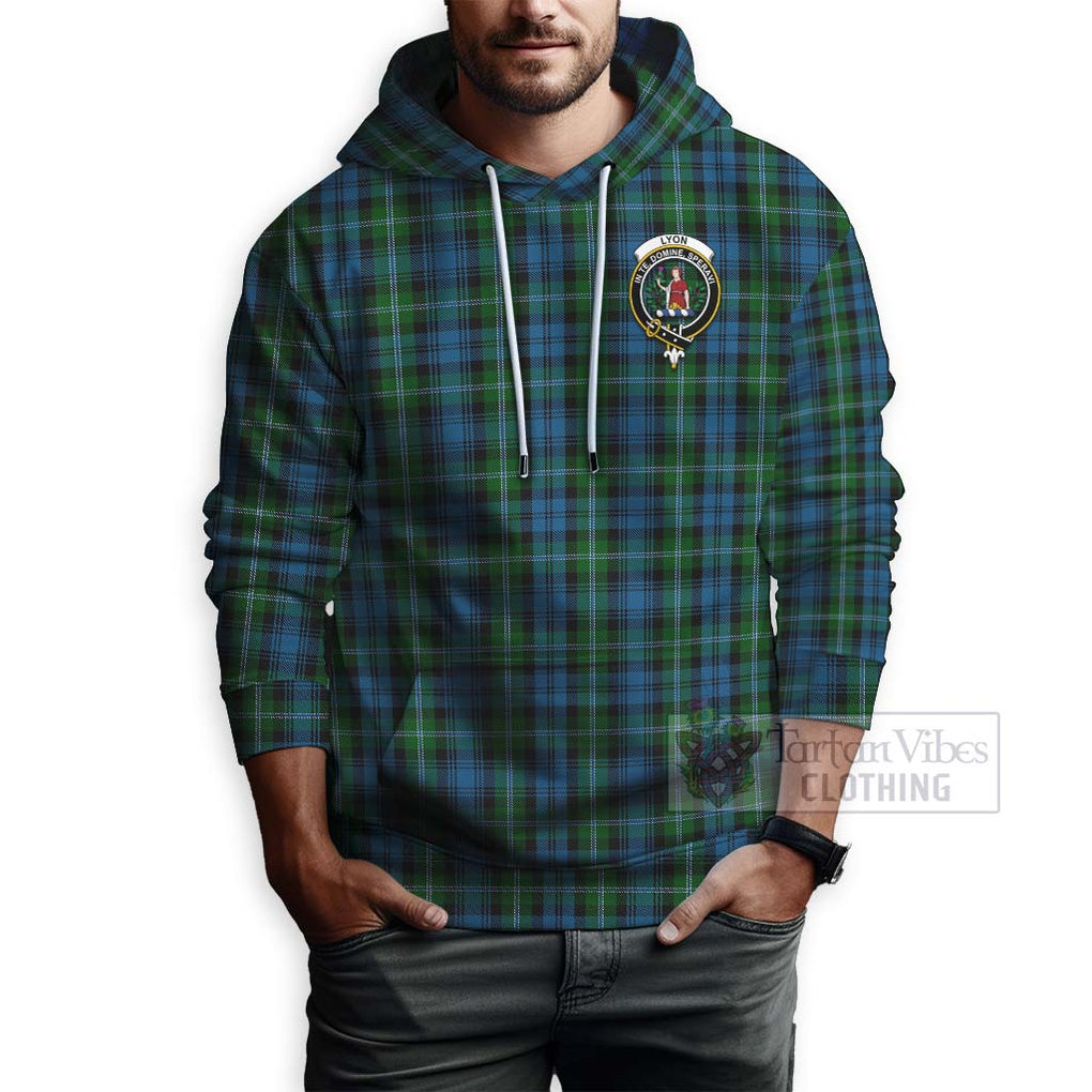 Lyon Tartan Hoodie with Family Crest Celtic Skull Style - Tartan Vibes Clothing