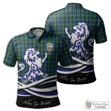 Lyon Tartan Polo Shirt with Alba Gu Brath Regal Lion Emblem - Tartan Vibes Clothing