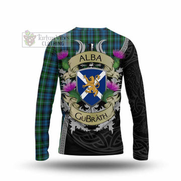 Lyon Tartan Family Crest Long Sleeve T-Shirt Lion Rampant Royal Thistle Shield Celtic Inspired - Tartan Vibes Clothing