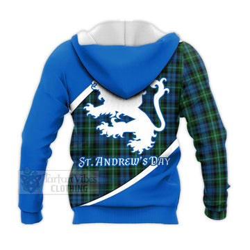 Lyon Family Crest Tartan Knitted Hoodie Celebrate Saint Andrew's Day in Style - Tartan Vibes Clothing