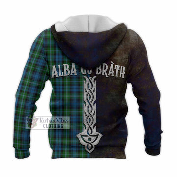Lyon Tartan Family Crest Knitted Hoodie Alba Gu Brath Be Brave Lion Ancient Style - Tartan Vibes Clothing