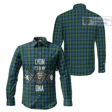 Lyon Tartan Long Sleeve Button Shirt with Family Crest DNA In Me Style