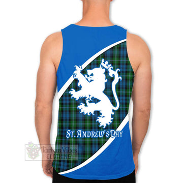 Lyon Family Crest Tartan Men's Tank Top Celebrate Saint Andrew's Day in Style - Tartan Vibes Clothing