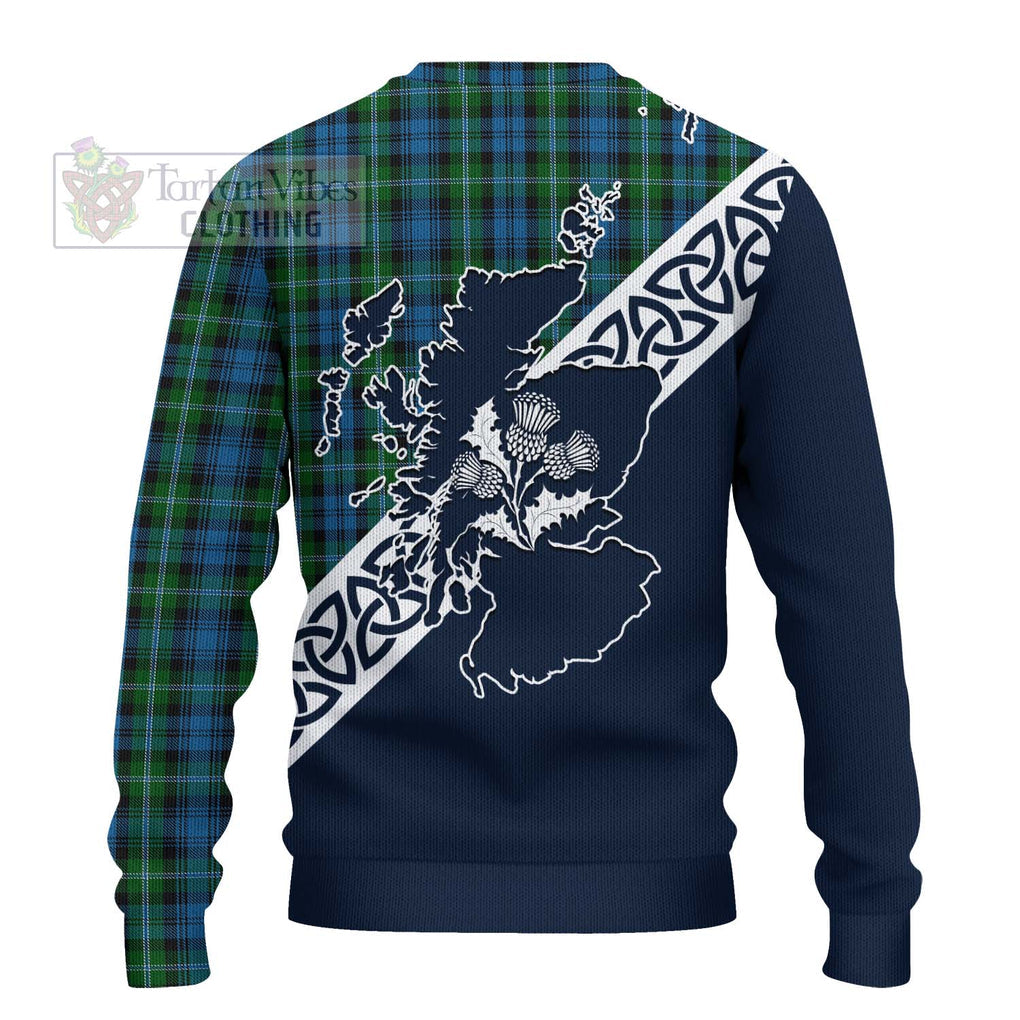 Lyon Tartan Ugly Sweater Featuring Thistle and Scotland Map - Tartan Vibes Clothing