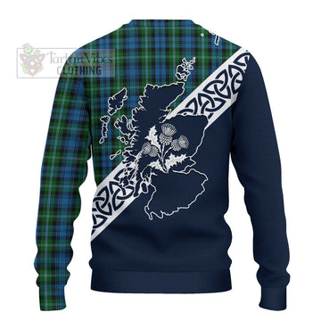 Lyon Tartan Ugly Sweater Featuring Thistle and Scotland Map - Tartan Vibes Clothing