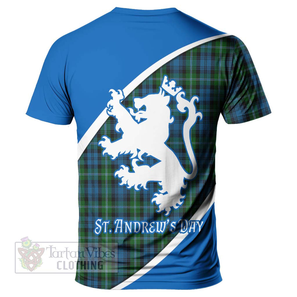 Tartan Vibes Clothing Lyon Family Crest Tartan T-Shirt Celebrate Saint Andrew's Day in Style