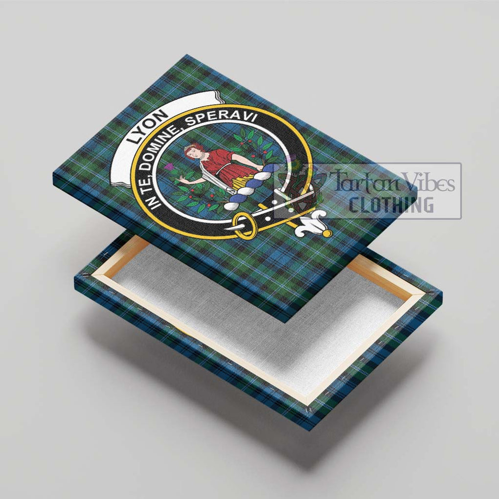 Lyon Tartan Canvas Print Wall Art with Family Crest - Tartan Vibes Clothing