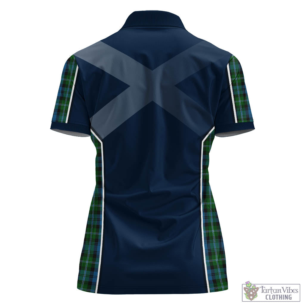 Tartan Vibes Clothing Lyon Tartan Women's Polo Shirt with Family Crest and Scottish Thistle Vibes Sport Style