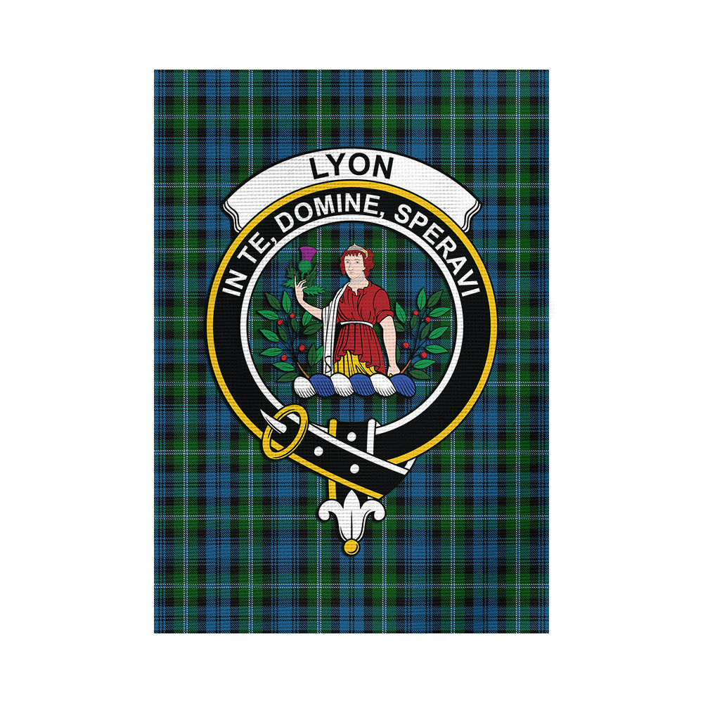 Lyon Tartan Garden Flag with Family Crest - Tartan Vibes Clothing